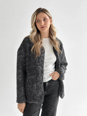 Teddy plush demi-season jacket graphite