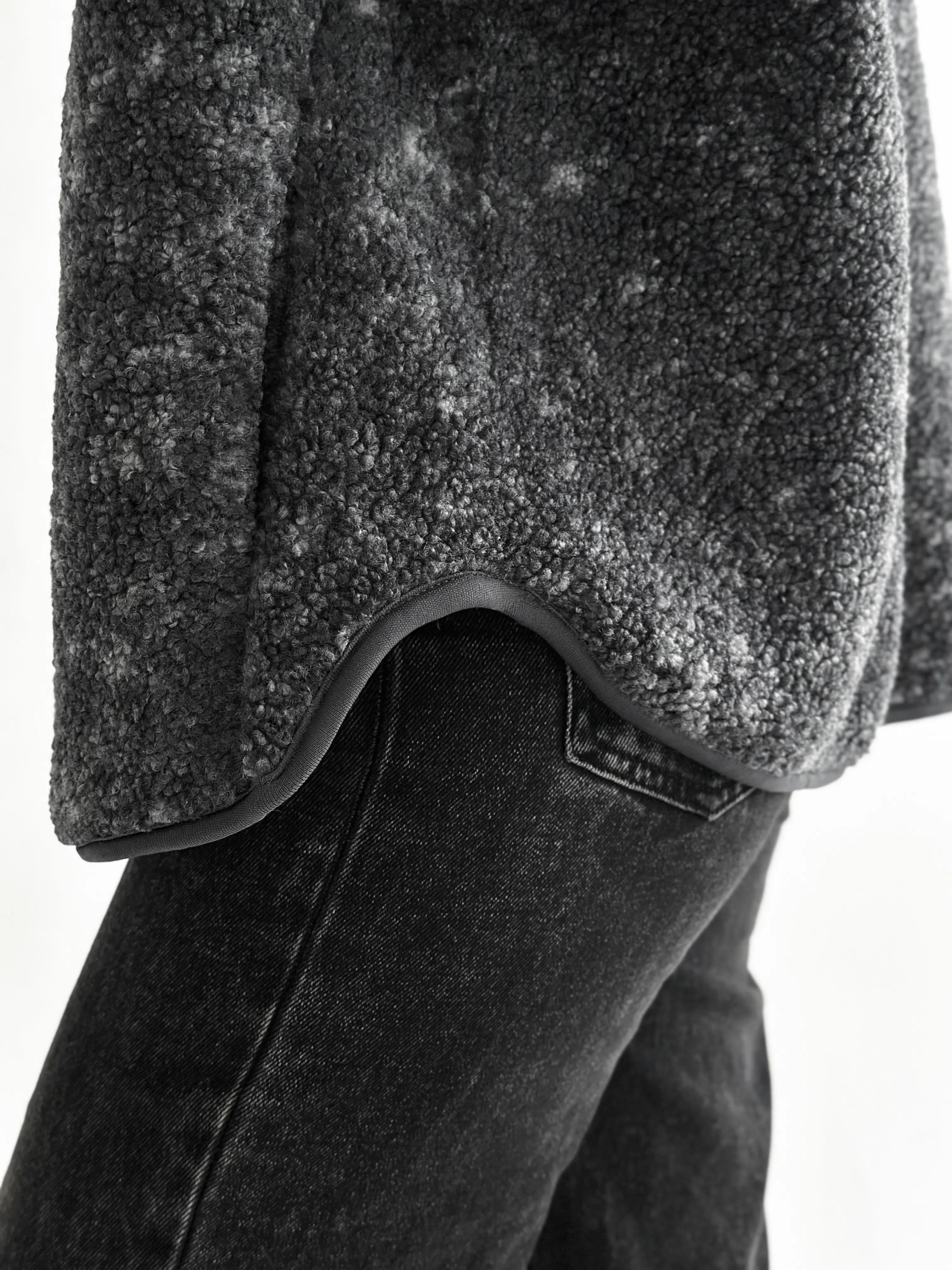 Teddy plush demi-season jacket graphite