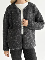 Teddy plush demi-season jacket graphite