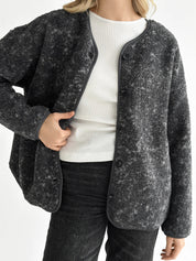 Teddy plush demi-season jacket graphite