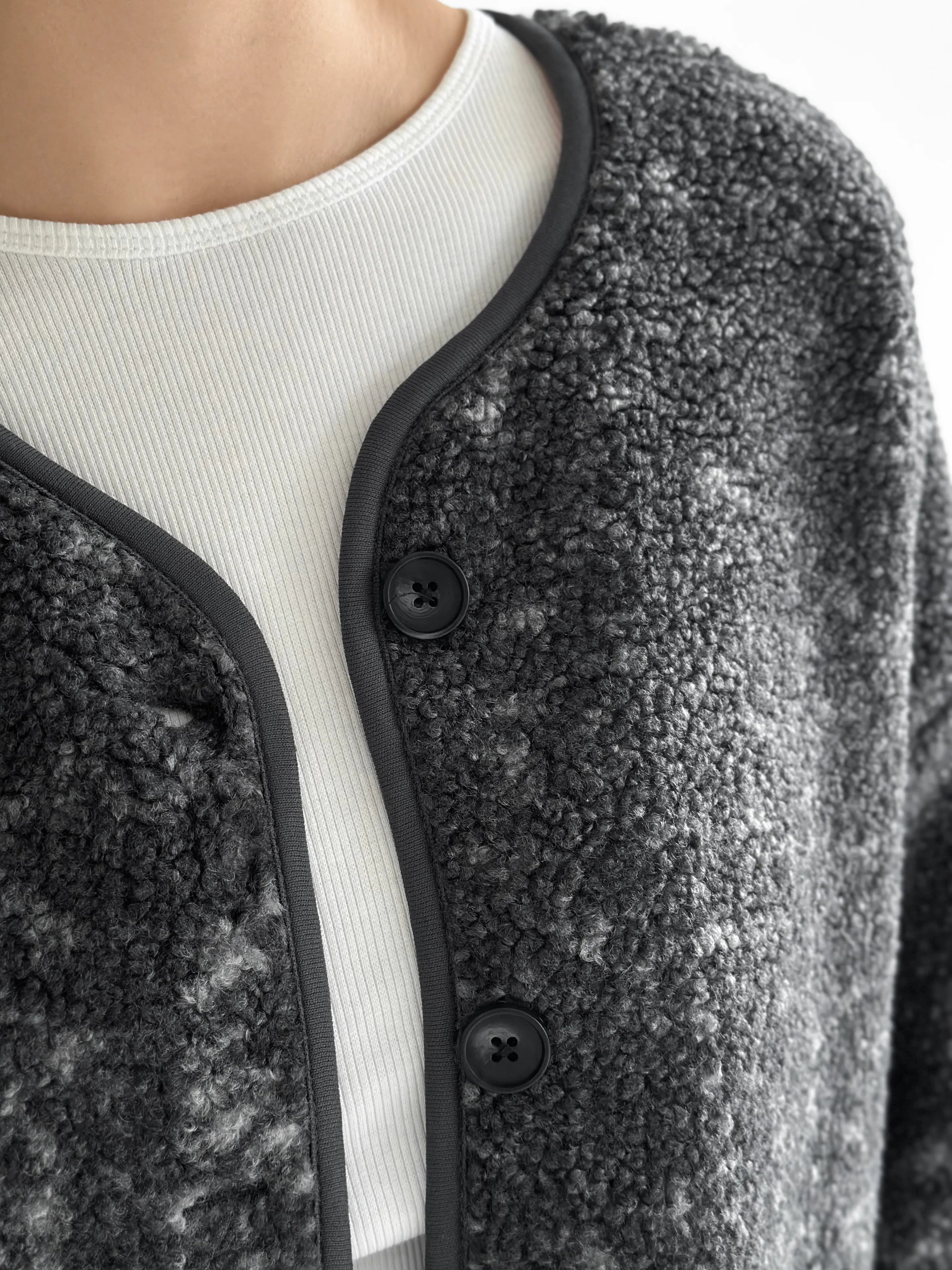Teddy plush demi-season jacket graphite