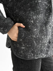 Teddy plush demi-season jacket graphite