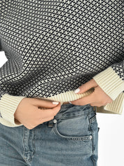 Wool sweater with a pattern