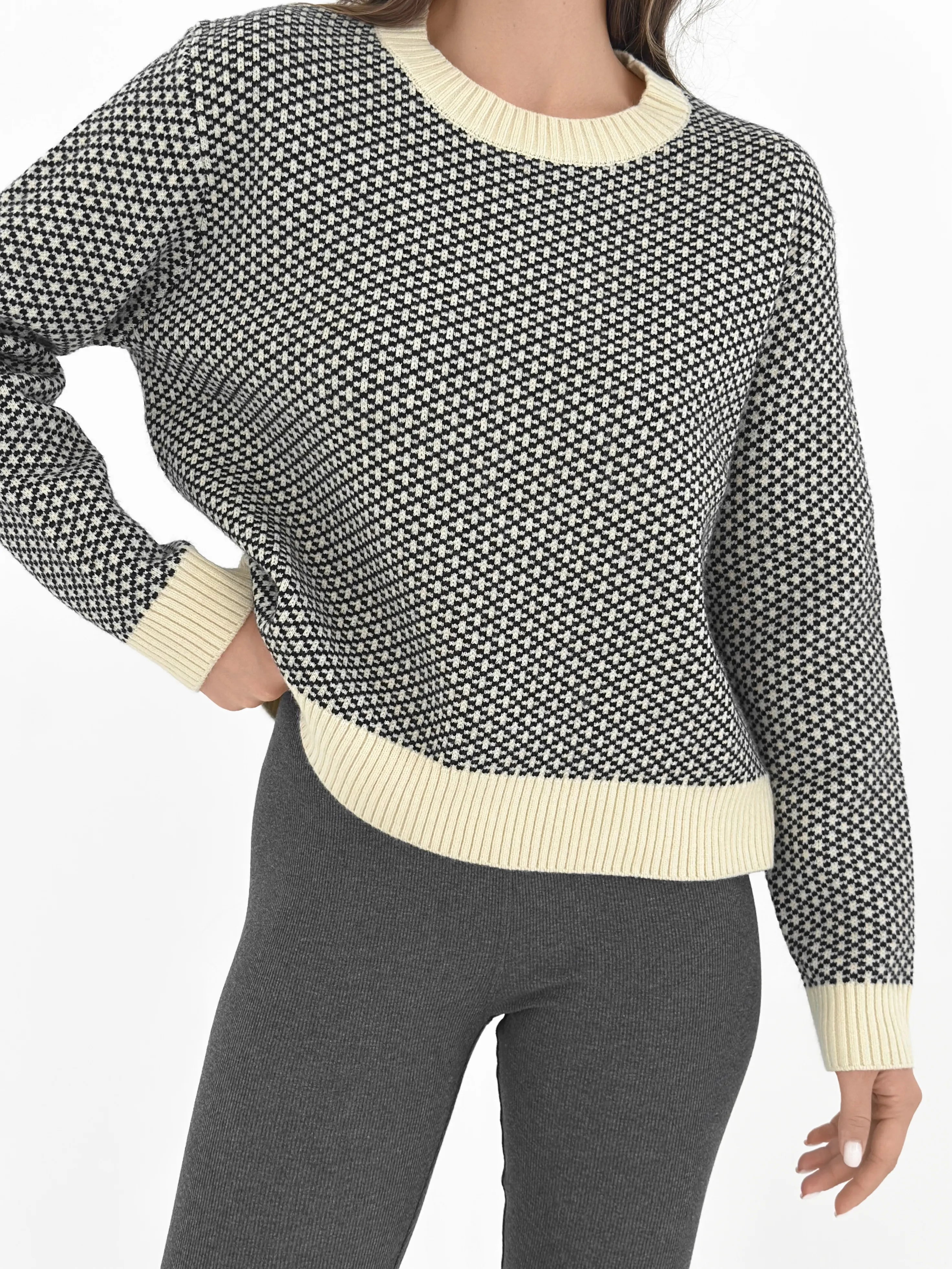 Wool sweater with a pattern