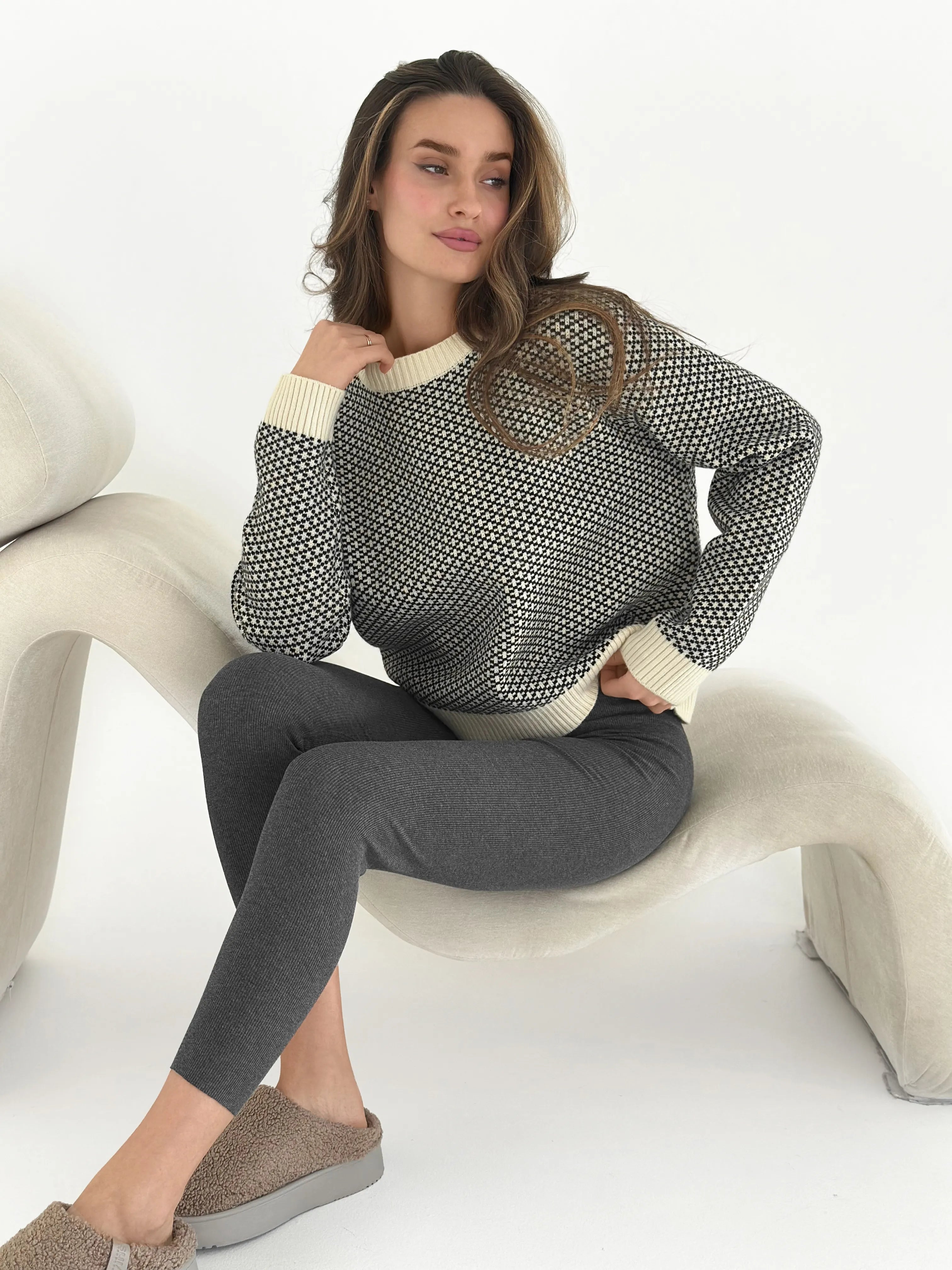 Wool sweater with a pattern