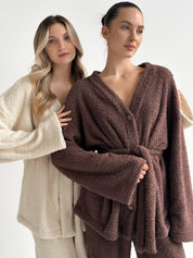 SOFT Terry Button Down Sweater Milk