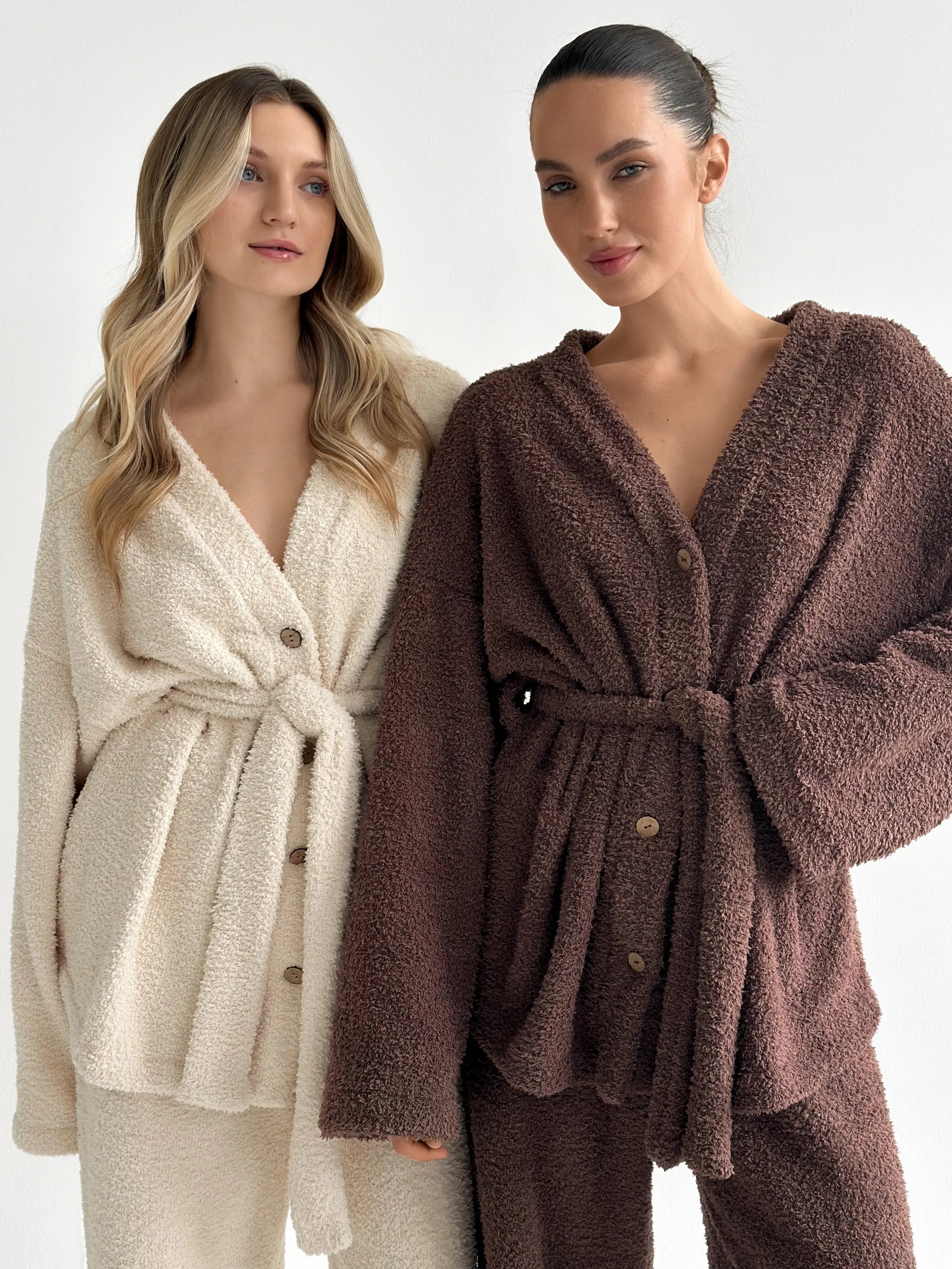 SOFT Terry Button Down Sweater Milk