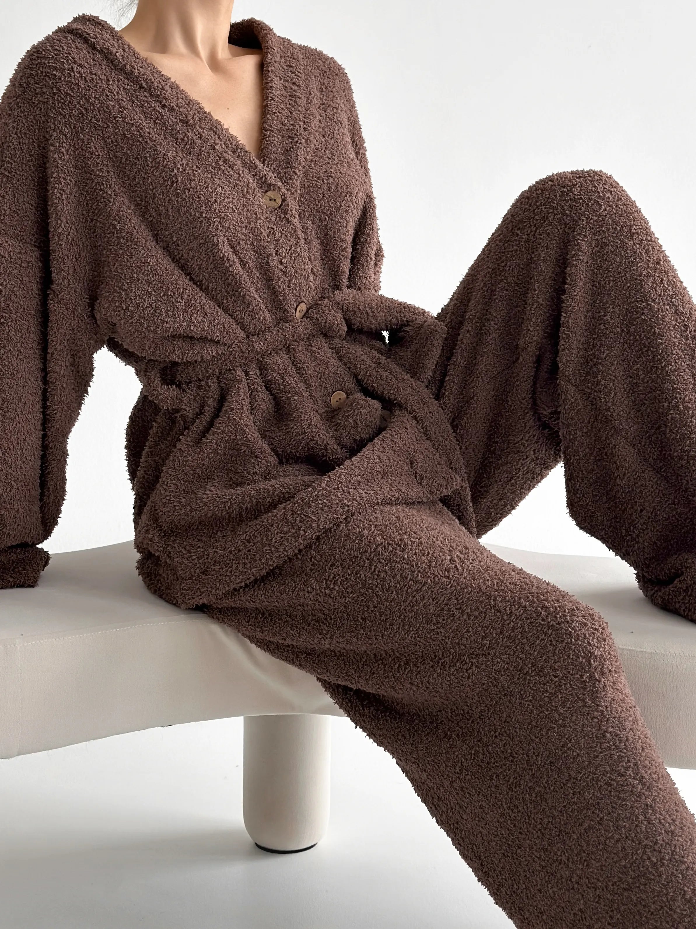 SOFT terry Pants brown