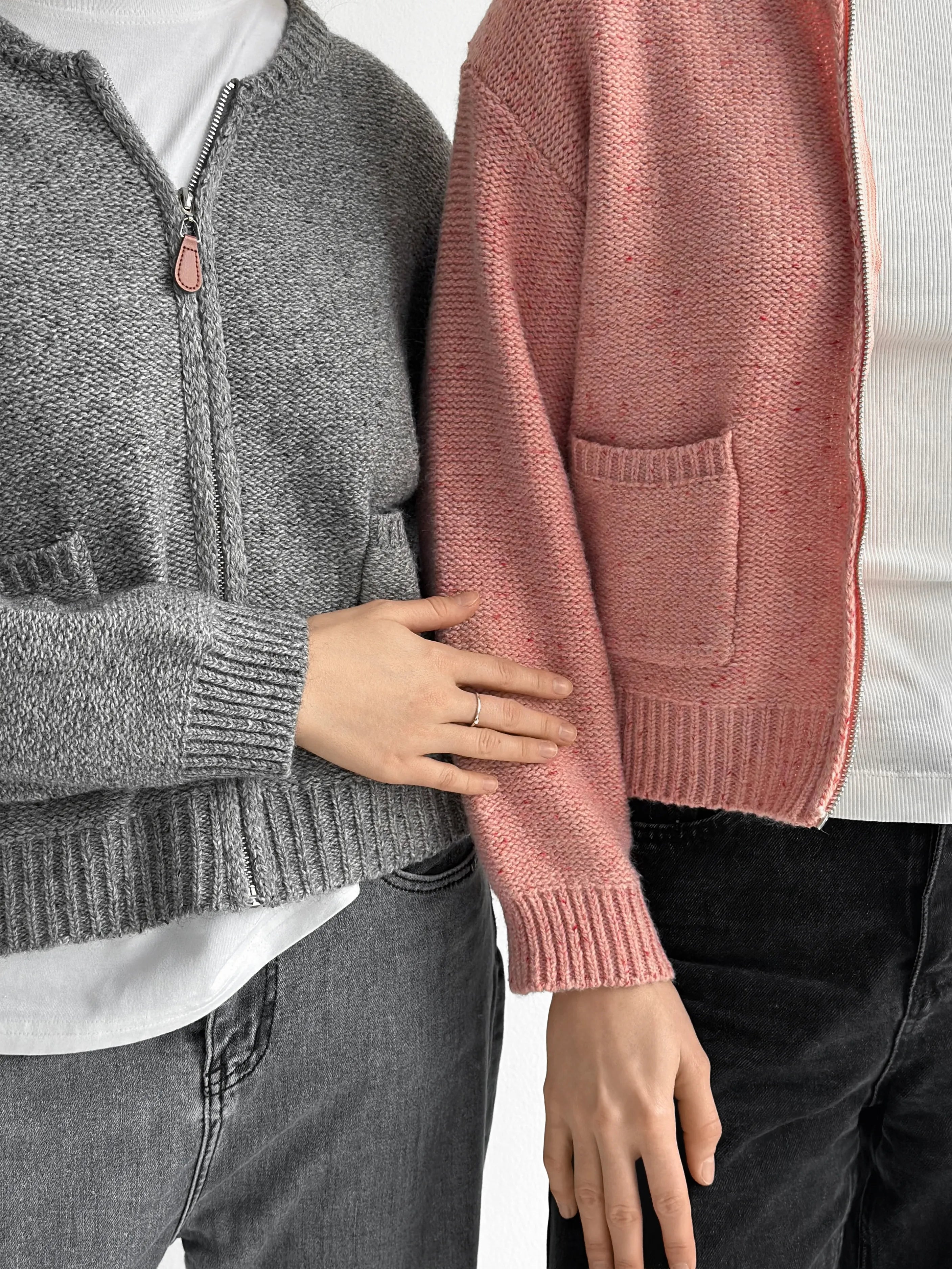 Gray zipper cardigan