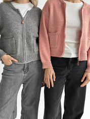 Gray zipper cardigan