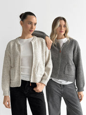 Gray zipper cardigan
