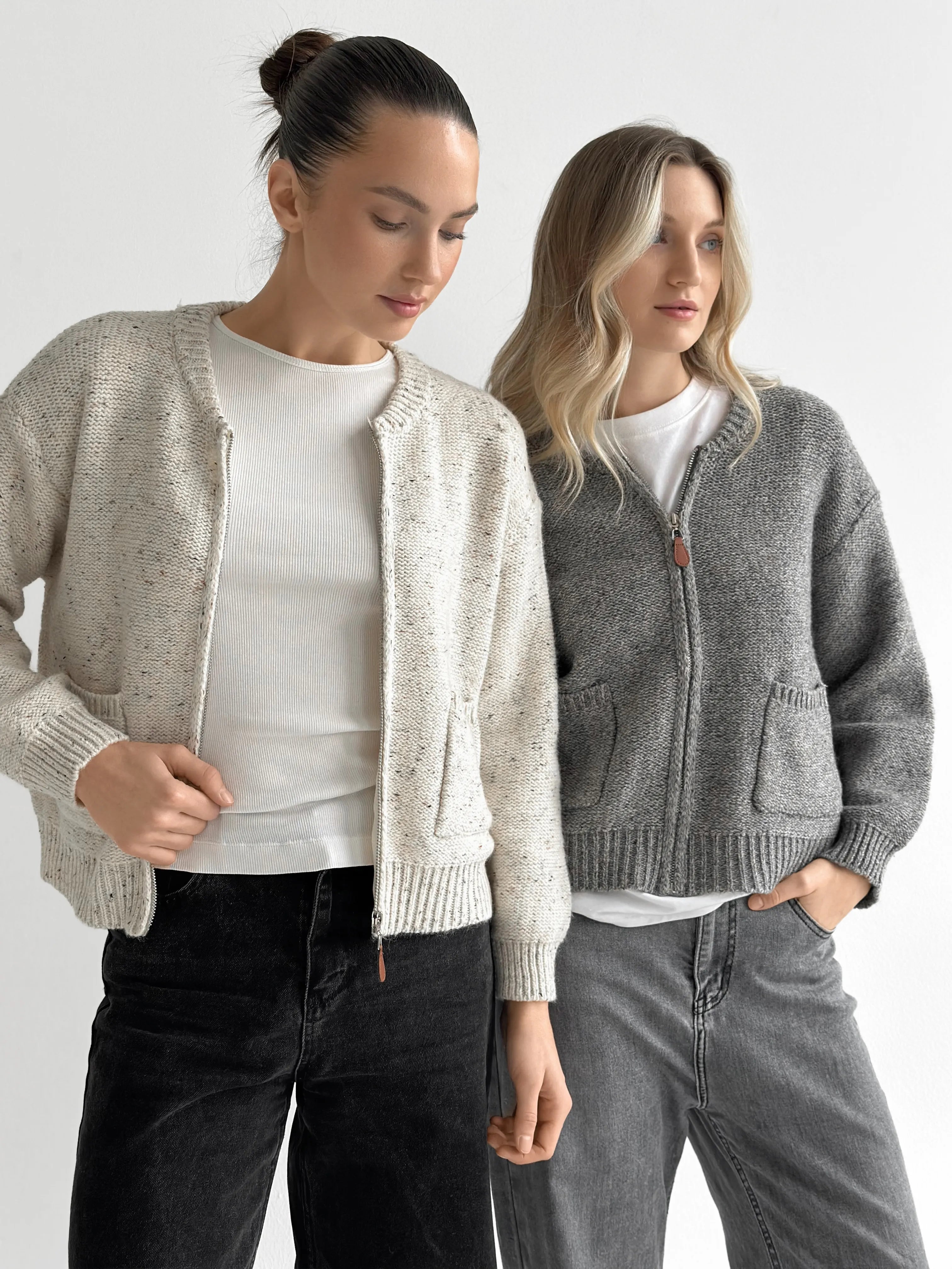 Gray zipper cardigan