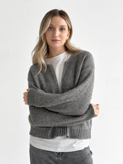 Gray zipper cardigan