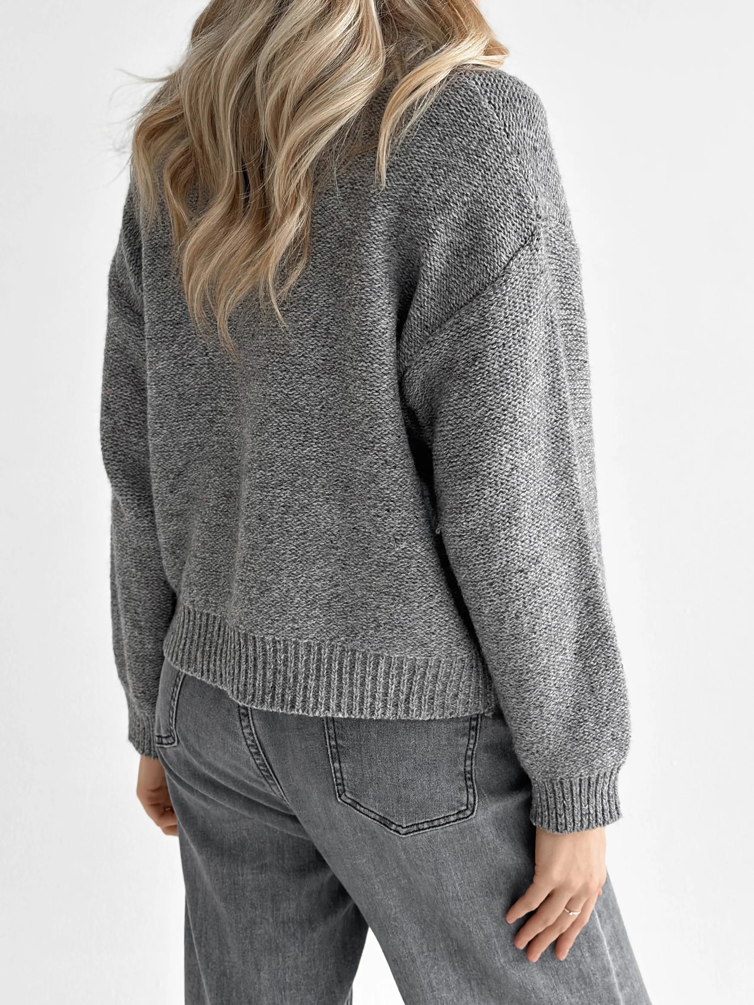 Gray zipper cardigan