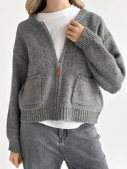 Gray zipper cardigan