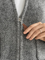 Gray zipper cardigan