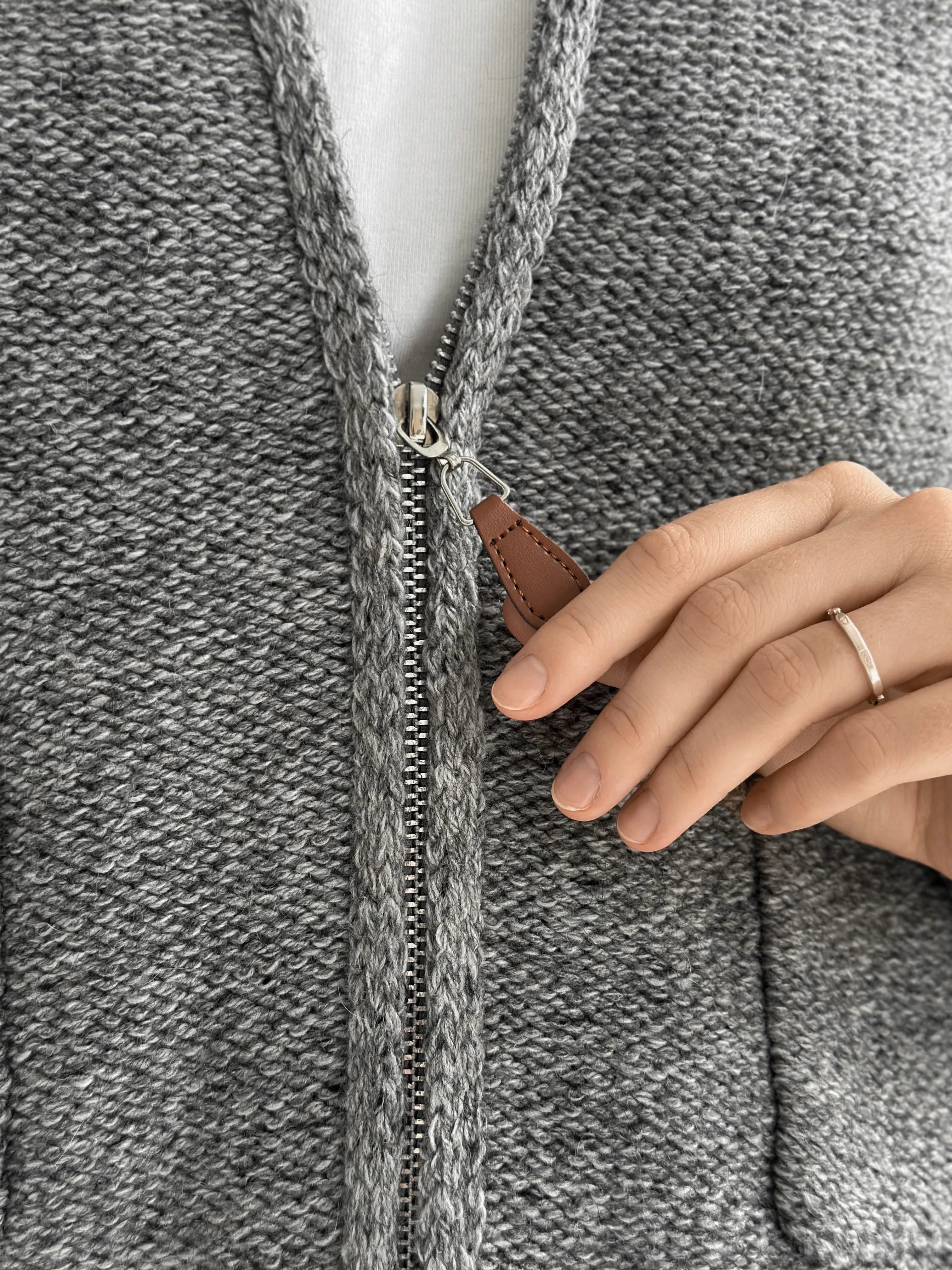 Gray zipper cardigan