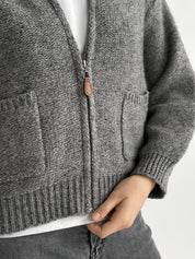 Gray zipper cardigan