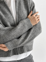 Gray zipper cardigan