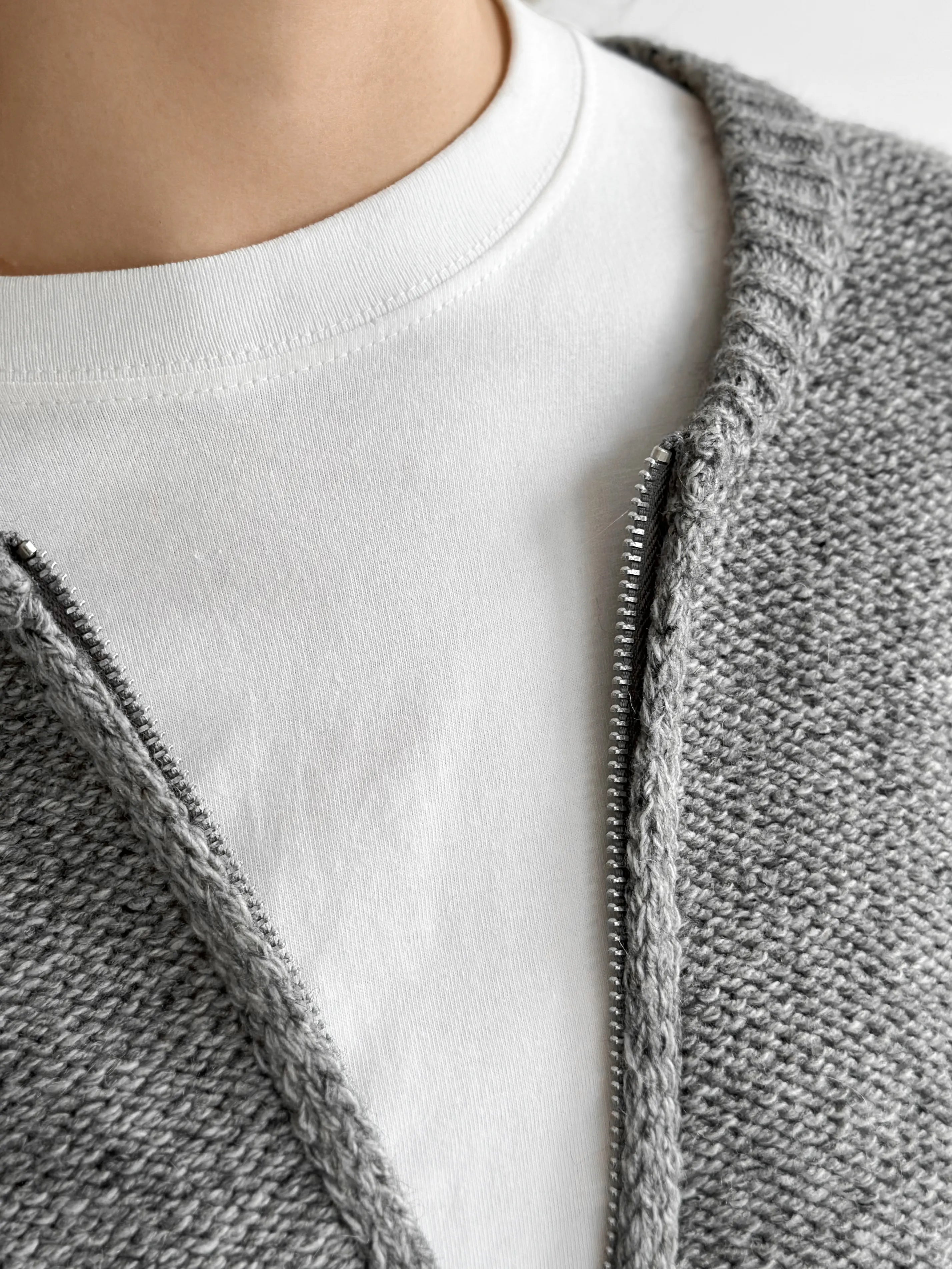 Gray zipper cardigan