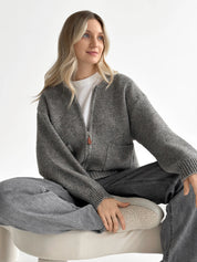 Gray zipper cardigan
