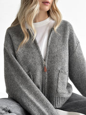 Gray zipper cardigan