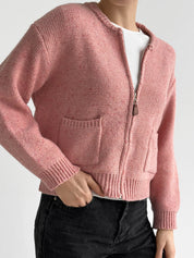 Pink zipper cardigan