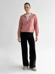 Pink zipper cardigan
