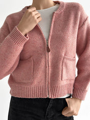 Pink zipper cardigan
