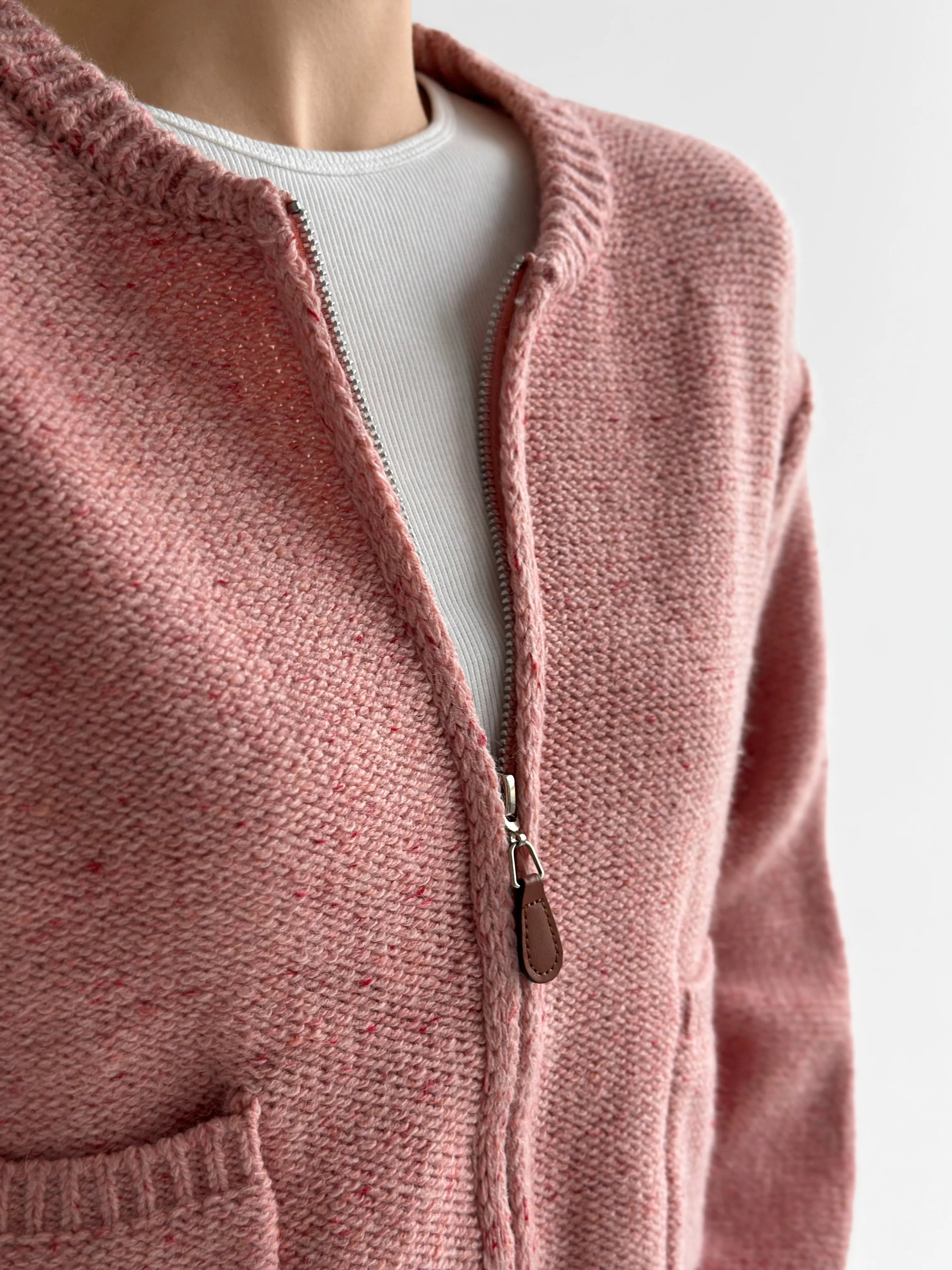 Pink zipper cardigan