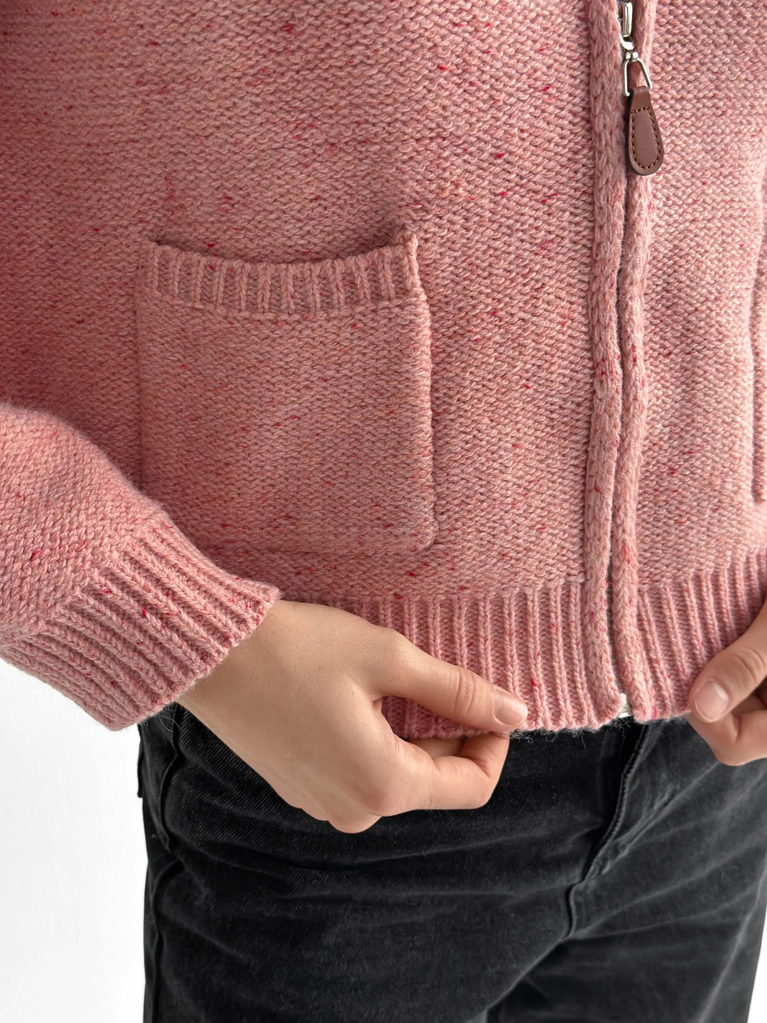 Pink zipper cardigan