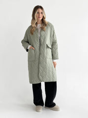 Quilted demi-season coat, olive