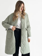 Quilted demi-season coat, olive