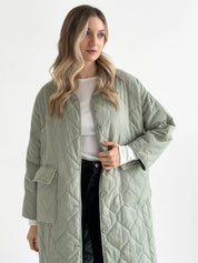 Quilted demi-season coat, olive