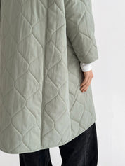 Quilted demi-season coat, olive