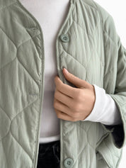 Quilted demi-season coat, olive