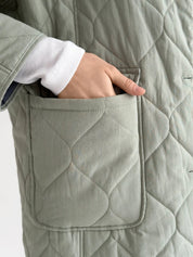 Quilted demi-season coat, olive
