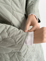 Quilted demi-season coat, olive
