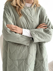 Quilted demi-season coat, olive