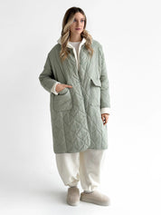 Quilted demi-season coat, olive