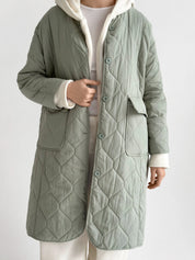 Quilted demi-season coat, olive