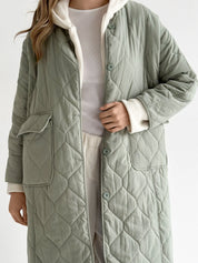 Quilted demi-season coat, olive