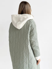 Quilted demi-season coat, olive