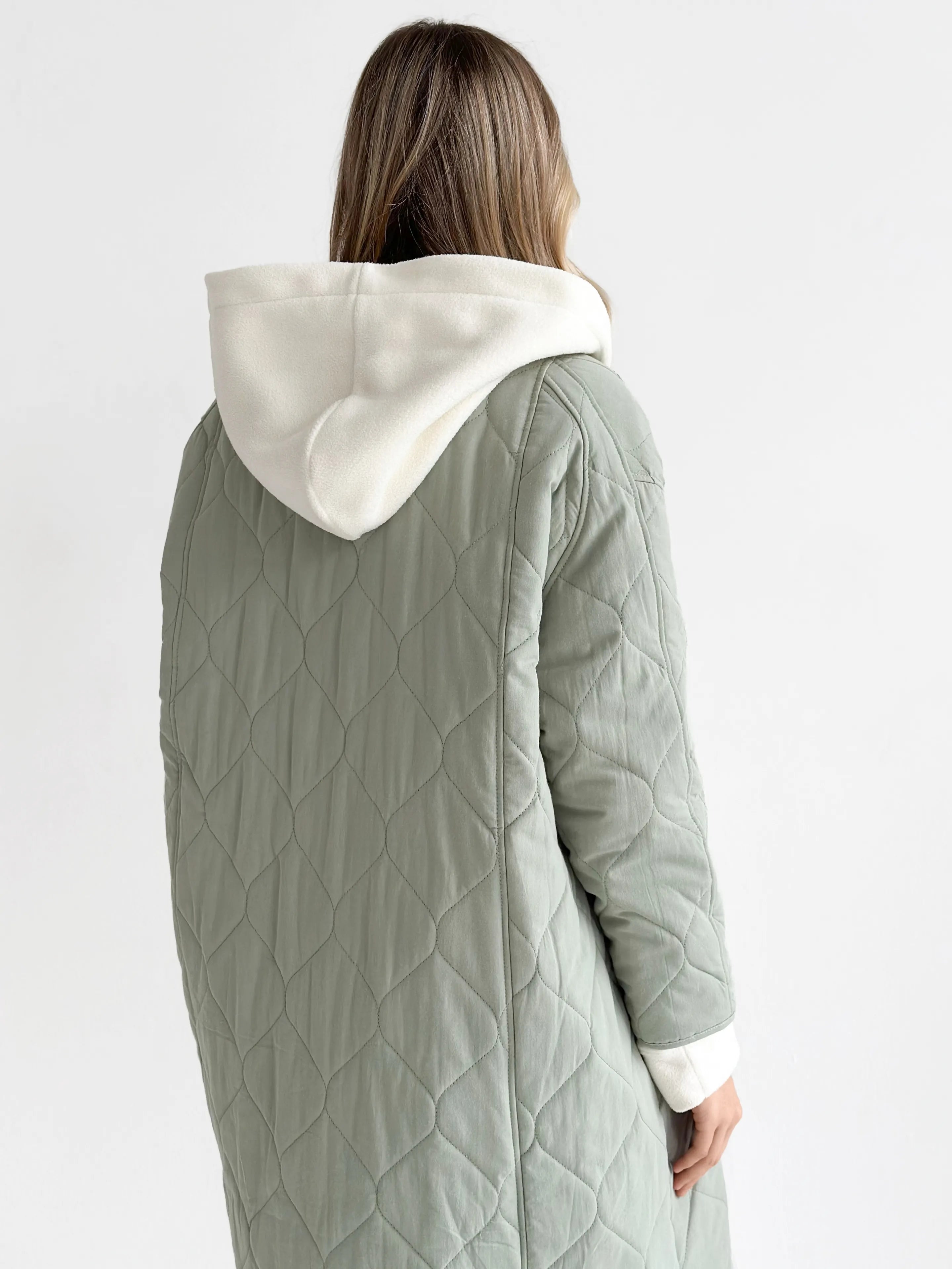 Quilted demi-season coat, olive