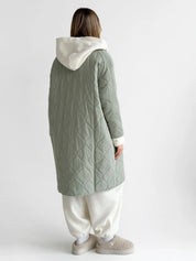 Quilted demi-season coat, olive