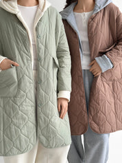 Quilted demi-season coat, olive