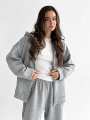 Suit Jacket and Pants (flat) 3-thread insulated gray