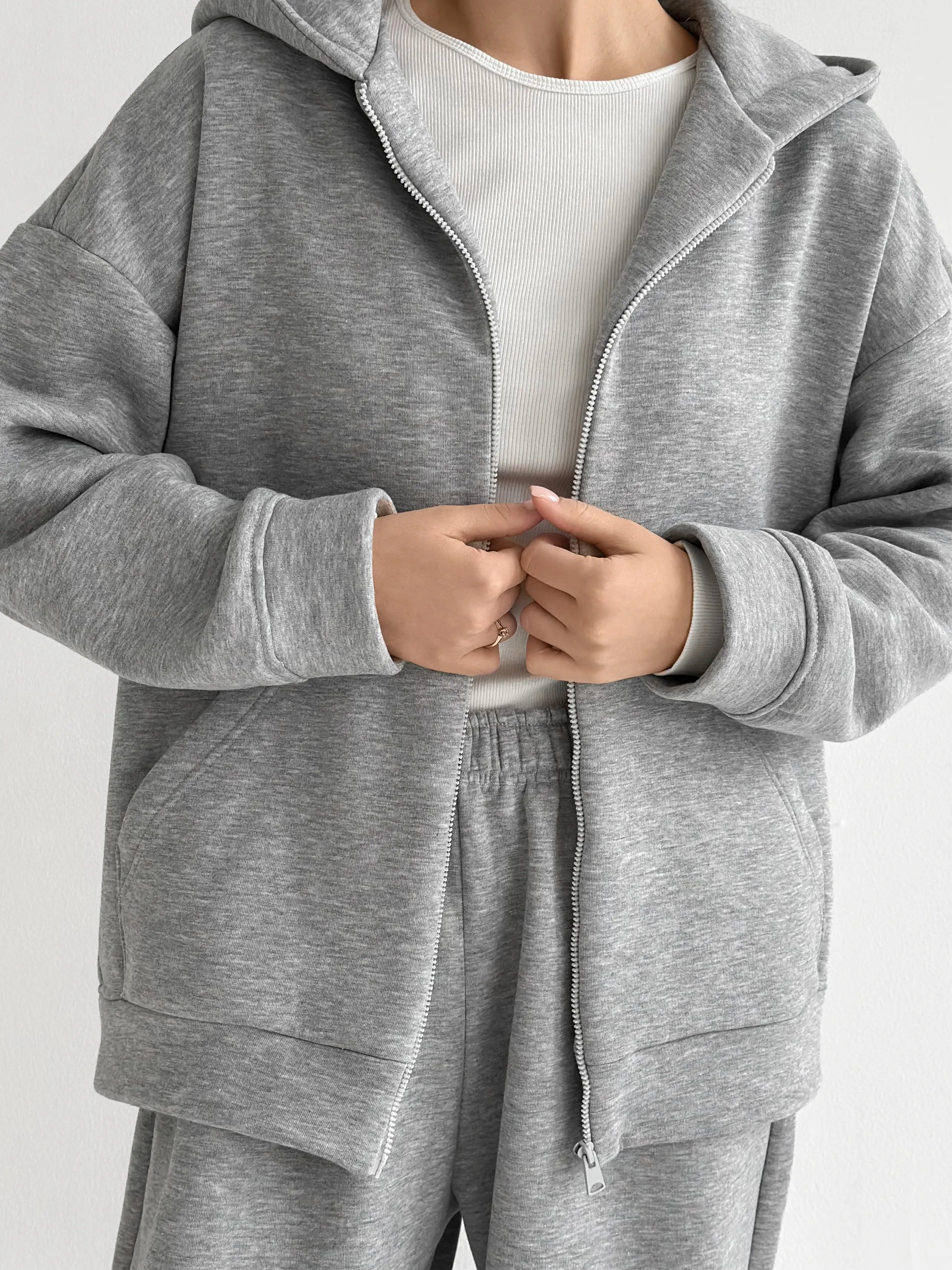 Suit Jacket and Pants (flat) 3-thread insulated gray