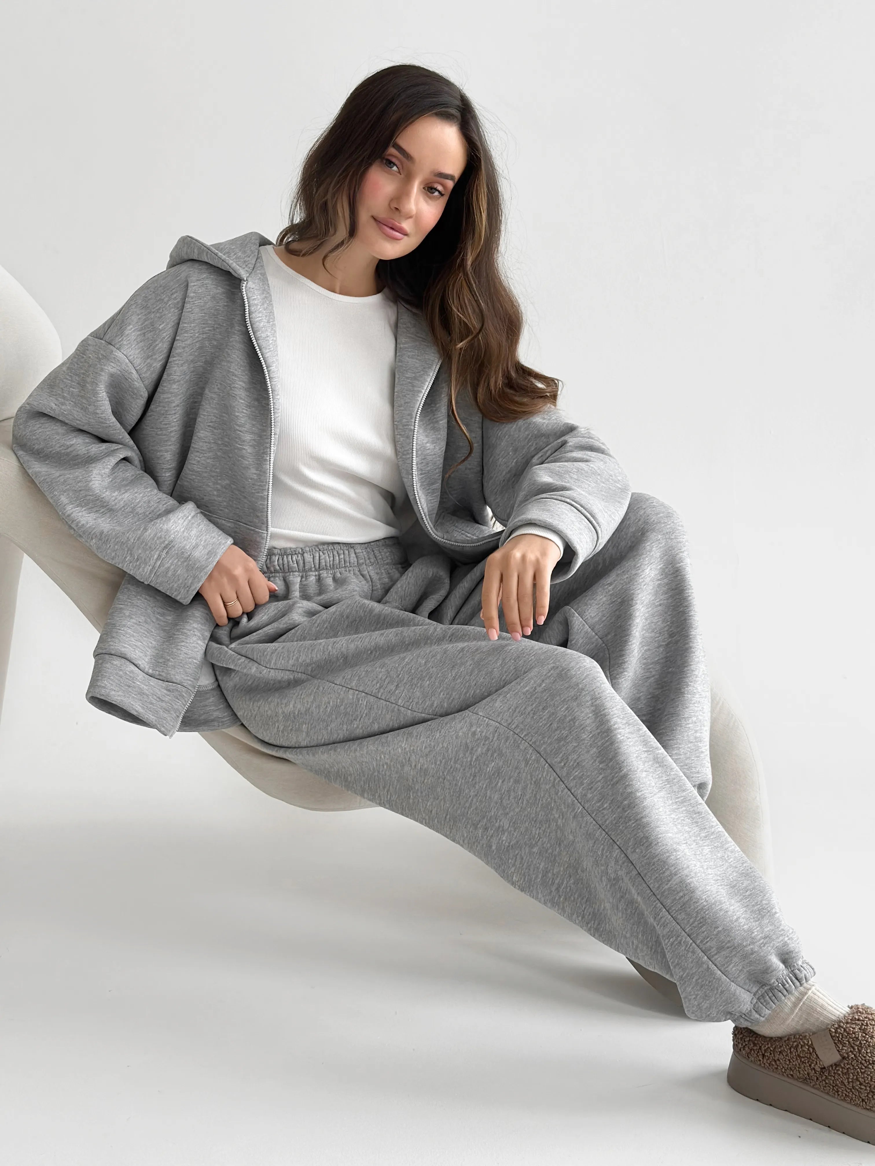 Suit Jacket and Pants (flat) 3-thread insulated gray