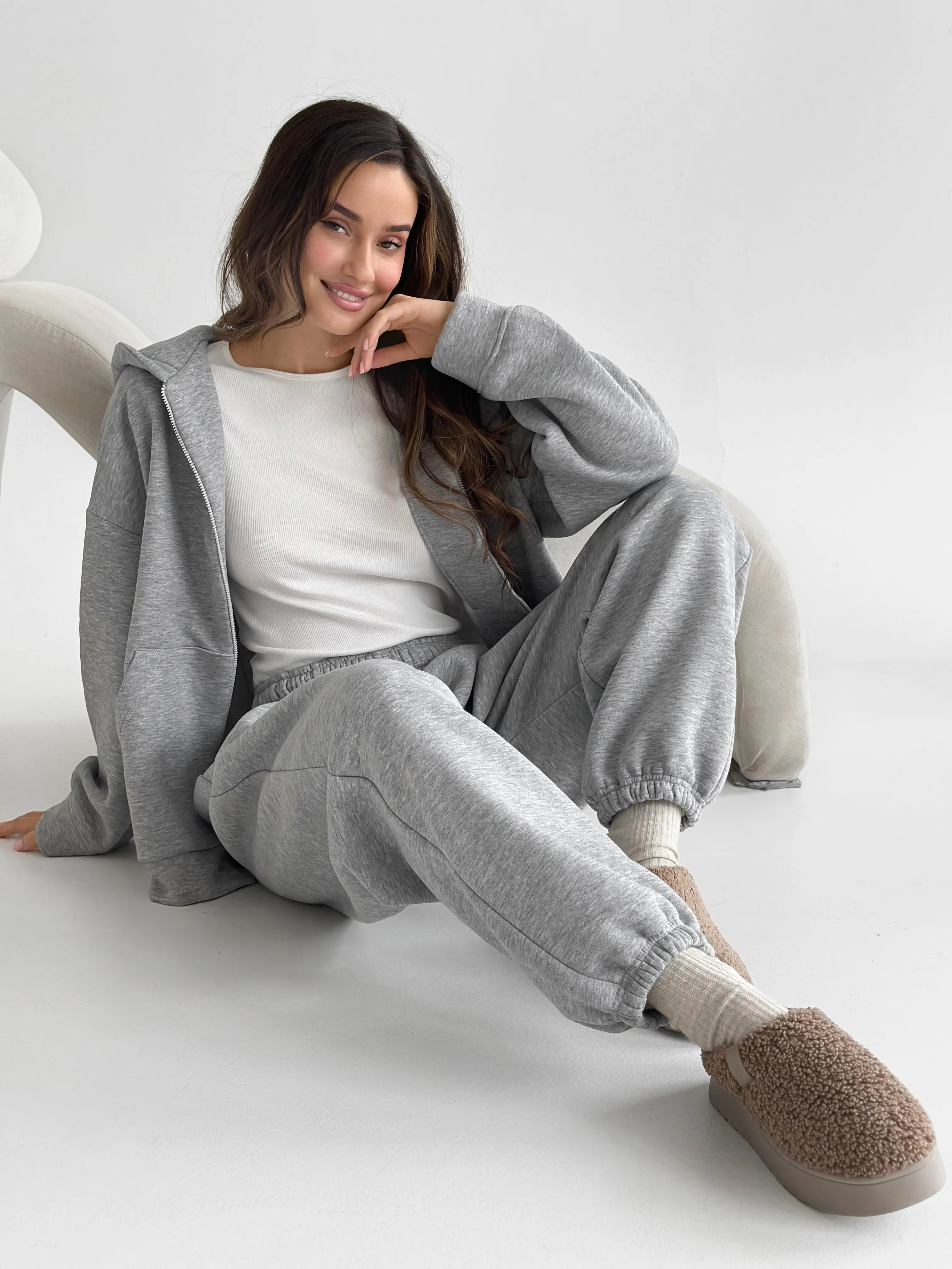 Suit Jacket and Pants (flat) 3-thread insulated gray